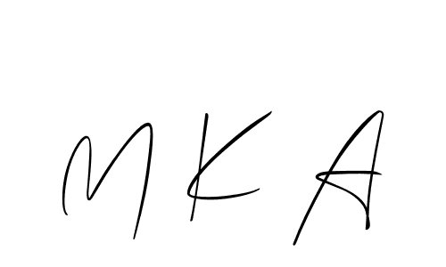 The best way (Allison_Script) to make a short signature is to pick only two or three words in your name. The name M K A include a total of six letters. For converting this name. M K A signature style 2 images and pictures png