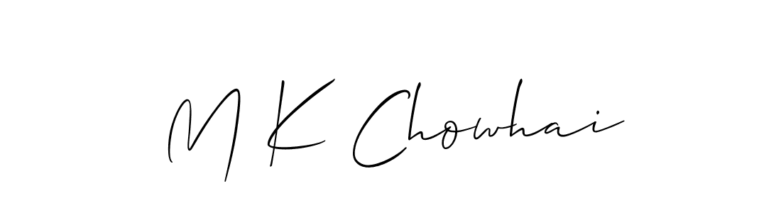 Similarly Allison_Script is the best handwritten signature design. Signature creator online .You can use it as an online autograph creator for name M K Chowhai. M K Chowhai signature style 2 images and pictures png