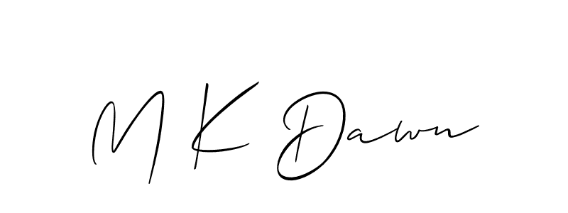 How to Draw M K Dawn signature style? Allison_Script is a latest design signature styles for name M K Dawn. M K Dawn signature style 2 images and pictures png