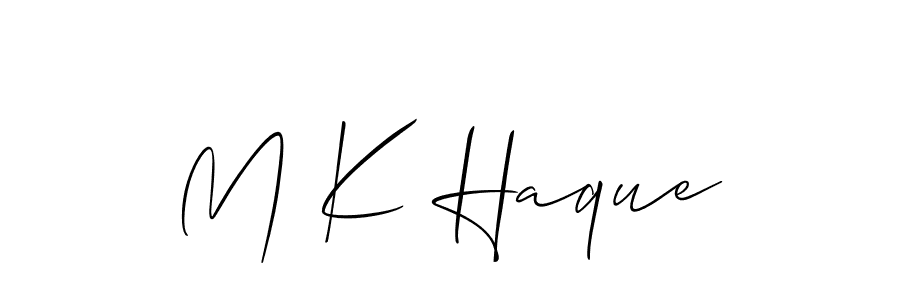 if you are searching for the best signature style for your name M K Haque. so please give up your signature search. here we have designed multiple signature styles  using Allison_Script. M K Haque signature style 2 images and pictures png