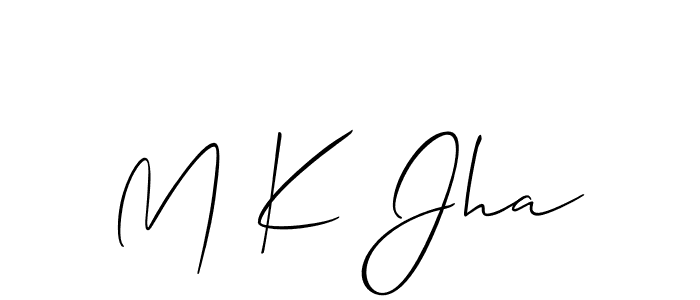 Allison_Script is a professional signature style that is perfect for those who want to add a touch of class to their signature. It is also a great choice for those who want to make their signature more unique. Get M K Jha name to fancy signature for free. M K Jha signature style 2 images and pictures png