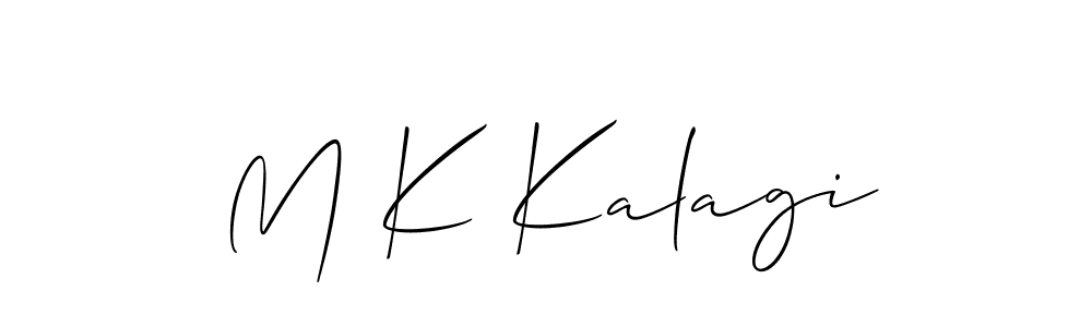 How to make M K Kalagi signature? Allison_Script is a professional autograph style. Create handwritten signature for M K Kalagi name. M K Kalagi signature style 2 images and pictures png