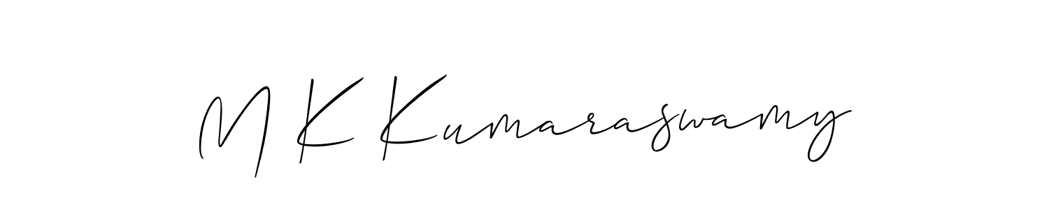 Design your own signature with our free online signature maker. With this signature software, you can create a handwritten (Allison_Script) signature for name M K Kumaraswamy. M K Kumaraswamy signature style 2 images and pictures png