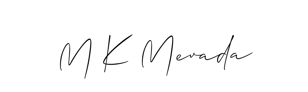 M K Mevada stylish signature style. Best Handwritten Sign (Allison_Script) for my name. Handwritten Signature Collection Ideas for my name M K Mevada. M K Mevada signature style 2 images and pictures png