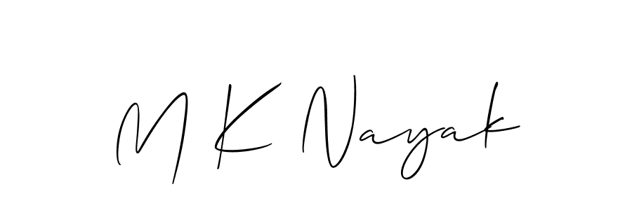 Make a beautiful signature design for name M K Nayak. With this signature (Allison_Script) style, you can create a handwritten signature for free. M K Nayak signature style 2 images and pictures png