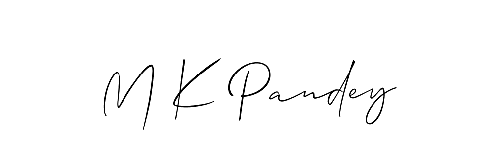 Use a signature maker to create a handwritten signature online. With this signature software, you can design (Allison_Script) your own signature for name M K Pandey. M K Pandey signature style 2 images and pictures png
