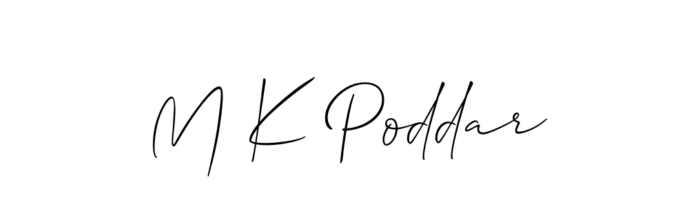 Allison_Script is a professional signature style that is perfect for those who want to add a touch of class to their signature. It is also a great choice for those who want to make their signature more unique. Get M K Poddar name to fancy signature for free. M K Poddar signature style 2 images and pictures png