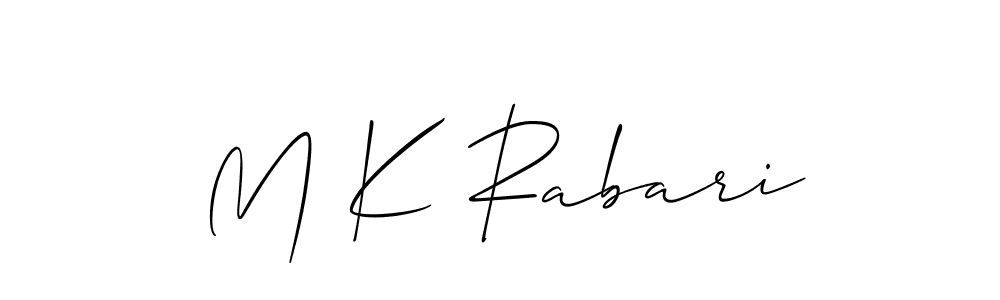 How to make M K Rabari signature? Allison_Script is a professional autograph style. Create handwritten signature for M K Rabari name. M K Rabari signature style 2 images and pictures png