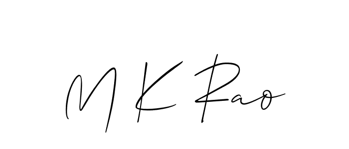 How to Draw M K Rao signature style? Allison_Script is a latest design signature styles for name M K Rao. M K Rao signature style 2 images and pictures png