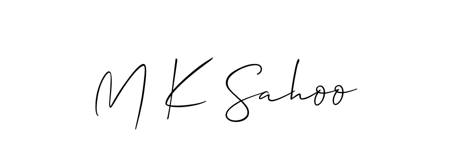 Design your own signature with our free online signature maker. With this signature software, you can create a handwritten (Allison_Script) signature for name M K Sahoo. M K Sahoo signature style 2 images and pictures png