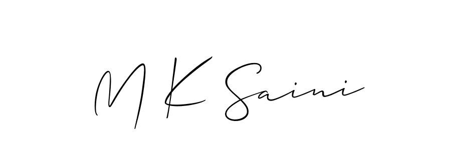 How to make M K Saini signature? Allison_Script is a professional autograph style. Create handwritten signature for M K Saini name. M K Saini signature style 2 images and pictures png