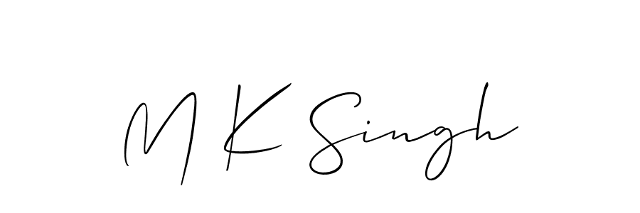 if you are searching for the best signature style for your name M K Singh. so please give up your signature search. here we have designed multiple signature styles  using Allison_Script. M K Singh signature style 2 images and pictures png