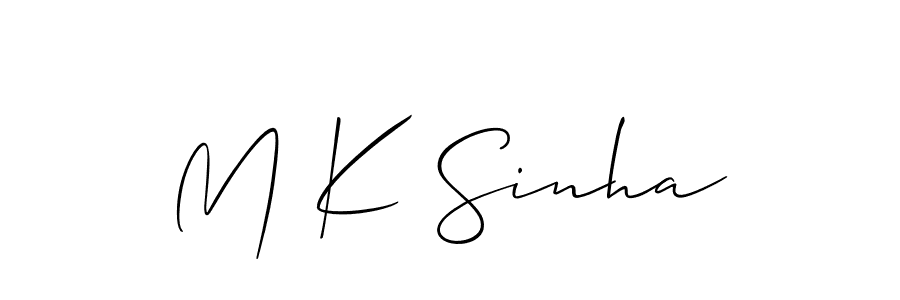 Use a signature maker to create a handwritten signature online. With this signature software, you can design (Allison_Script) your own signature for name M K Sinha. M K Sinha signature style 2 images and pictures png