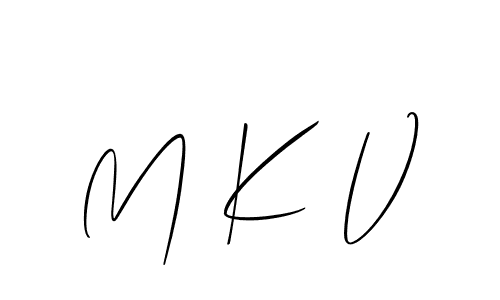 M K V stylish signature style. Best Handwritten Sign (Allison_Script) for my name. Handwritten Signature Collection Ideas for my name M K V. M K V signature style 2 images and pictures png