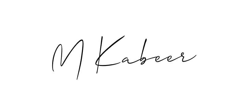 M Kabeer stylish signature style. Best Handwritten Sign (Allison_Script) for my name. Handwritten Signature Collection Ideas for my name M Kabeer. M Kabeer signature style 2 images and pictures png