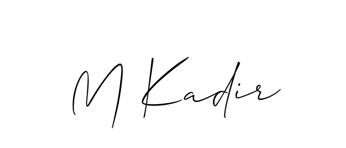 Also You can easily find your signature by using the search form. We will create M Kadir name handwritten signature images for you free of cost using Allison_Script sign style. M Kadir signature style 2 images and pictures png