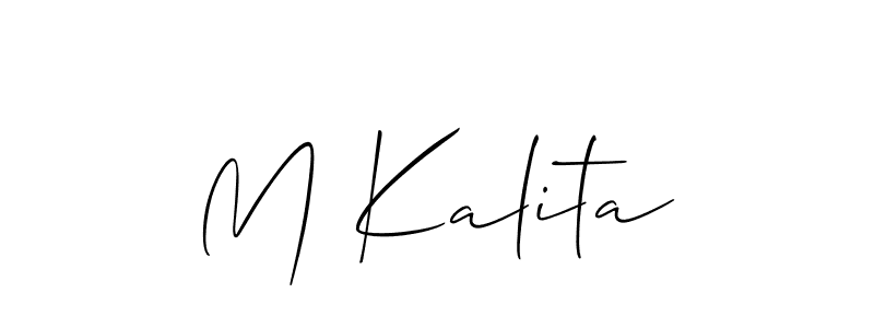 It looks lik you need a new signature style for name M Kalita. Design unique handwritten (Allison_Script) signature with our free signature maker in just a few clicks. M Kalita signature style 2 images and pictures png