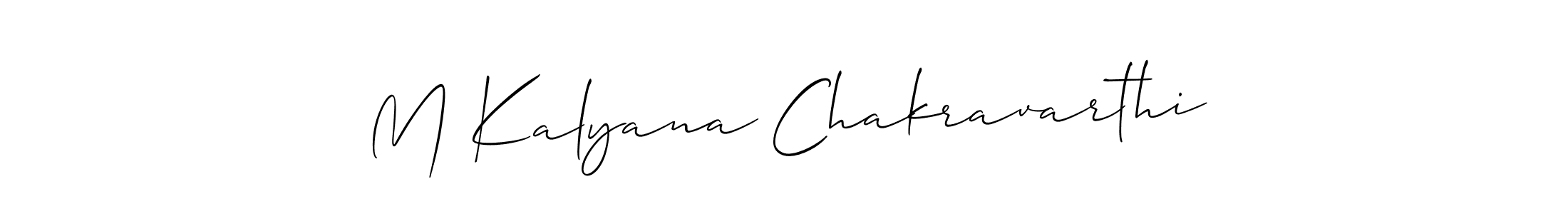 Also we have M Kalyana Chakravarthi name is the best signature style. Create professional handwritten signature collection using Allison_Script autograph style. M Kalyana Chakravarthi signature style 2 images and pictures png