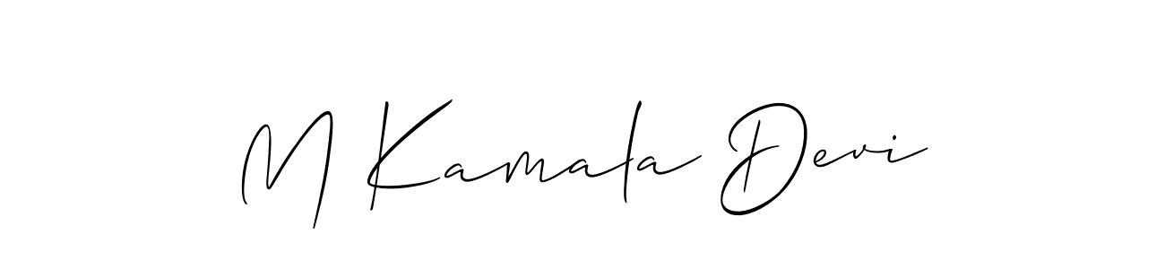 Create a beautiful signature design for name M Kamala Devi. With this signature (Allison_Script) fonts, you can make a handwritten signature for free. M Kamala Devi signature style 2 images and pictures png