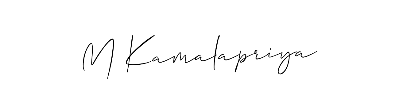 Make a short M Kamalapriya signature style. Manage your documents anywhere anytime using Allison_Script. Create and add eSignatures, submit forms, share and send files easily. M Kamalapriya signature style 2 images and pictures png