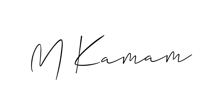 Also we have M Kamam name is the best signature style. Create professional handwritten signature collection using Allison_Script autograph style. M Kamam signature style 2 images and pictures png