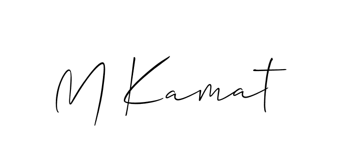 if you are searching for the best signature style for your name M Kamat. so please give up your signature search. here we have designed multiple signature styles  using Allison_Script. M Kamat signature style 2 images and pictures png