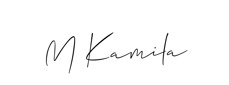 Also we have M Kamila name is the best signature style. Create professional handwritten signature collection using Allison_Script autograph style. M Kamila signature style 2 images and pictures png