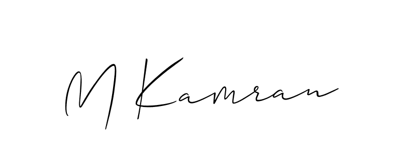 M Kamran stylish signature style. Best Handwritten Sign (Allison_Script) for my name. Handwritten Signature Collection Ideas for my name M Kamran. M Kamran signature style 2 images and pictures png