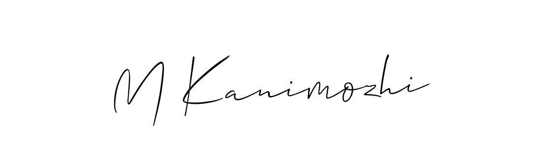 Best and Professional Signature Style for M Kanimozhi. Allison_Script Best Signature Style Collection. M Kanimozhi signature style 2 images and pictures png
