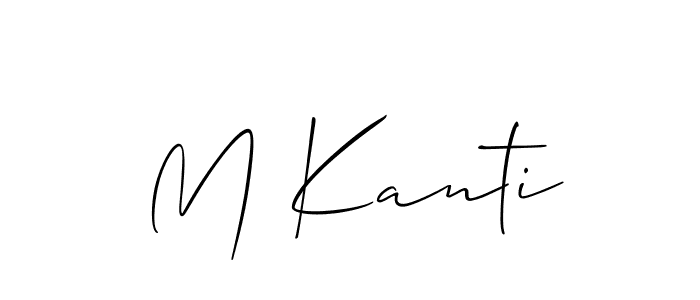 Create a beautiful signature design for name M Kanti. With this signature (Allison_Script) fonts, you can make a handwritten signature for free. M Kanti signature style 2 images and pictures png