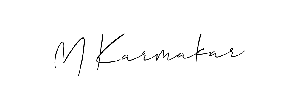 Make a beautiful signature design for name M Karmakar. With this signature (Allison_Script) style, you can create a handwritten signature for free. M Karmakar signature style 2 images and pictures png