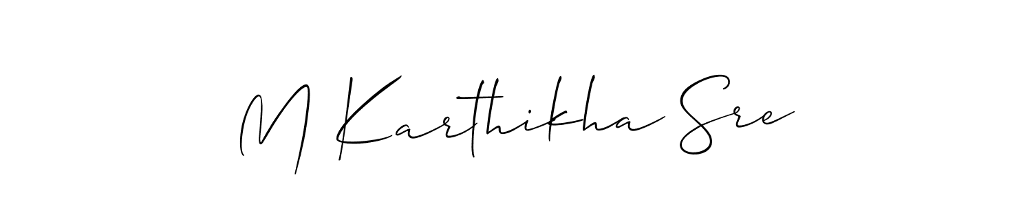 Check out images of Autograph of M Karthikha Sre name. Actor M Karthikha Sre Signature Style. Allison_Script is a professional sign style online. M Karthikha Sre signature style 2 images and pictures png