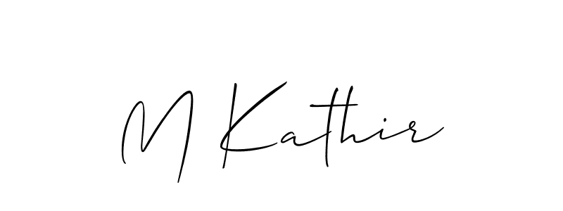 Create a beautiful signature design for name M Kathir. With this signature (Allison_Script) fonts, you can make a handwritten signature for free. M Kathir signature style 2 images and pictures png