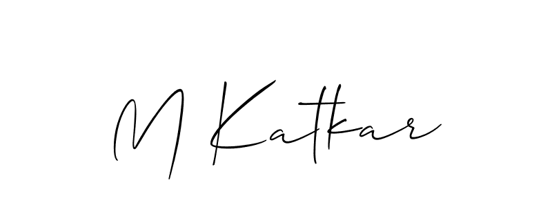Also You can easily find your signature by using the search form. We will create M Katkar name handwritten signature images for you free of cost using Allison_Script sign style. M Katkar signature style 2 images and pictures png