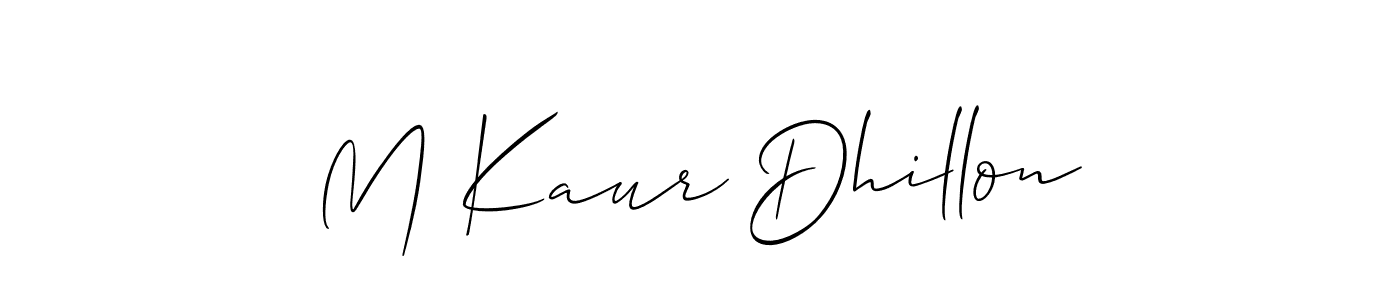 Check out images of Autograph of M Kaur Dhillon name. Actor M Kaur Dhillon Signature Style. Allison_Script is a professional sign style online. M Kaur Dhillon signature style 2 images and pictures png