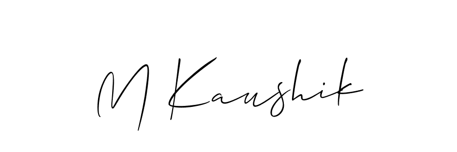 This is the best signature style for the M Kaushik name. Also you like these signature font (Allison_Script). Mix name signature. M Kaushik signature style 2 images and pictures png