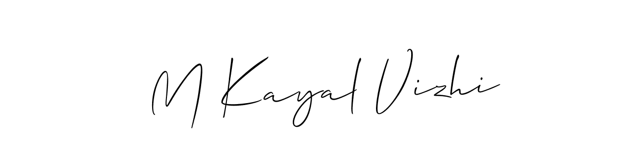 How to make M Kayal Vizhi signature? Allison_Script is a professional autograph style. Create handwritten signature for M Kayal Vizhi name. M Kayal Vizhi signature style 2 images and pictures png