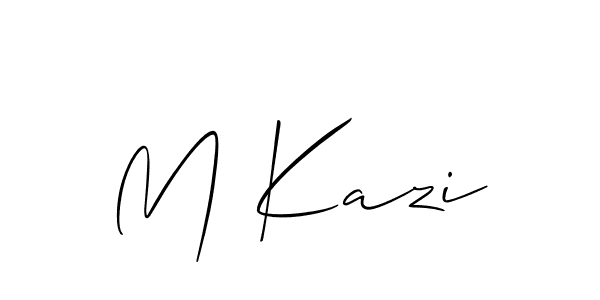 Also we have M Kazi name is the best signature style. Create professional handwritten signature collection using Allison_Script autograph style. M Kazi signature style 2 images and pictures png