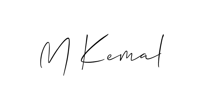 You should practise on your own different ways (Allison_Script) to write your name (M Kemal) in signature. don't let someone else do it for you. M Kemal signature style 2 images and pictures png