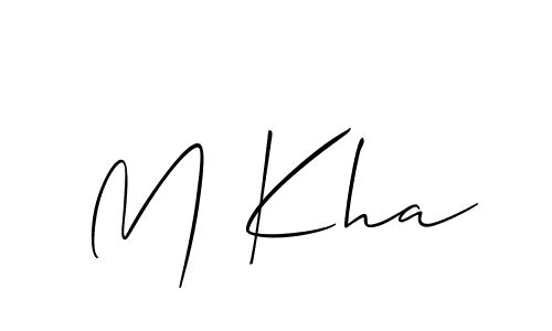Create a beautiful signature design for name M Kha. With this signature (Allison_Script) fonts, you can make a handwritten signature for free. M Kha signature style 2 images and pictures png