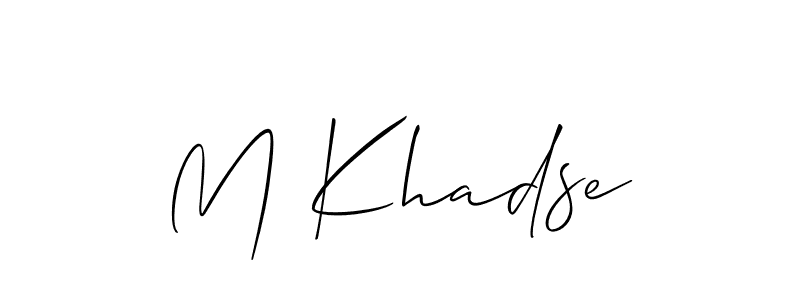 Similarly Allison_Script is the best handwritten signature design. Signature creator online .You can use it as an online autograph creator for name M Khadse. M Khadse signature style 2 images and pictures png