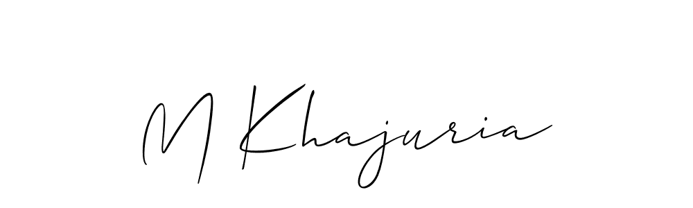 You should practise on your own different ways (Allison_Script) to write your name (M Khajuria) in signature. don't let someone else do it for you. M Khajuria signature style 2 images and pictures png