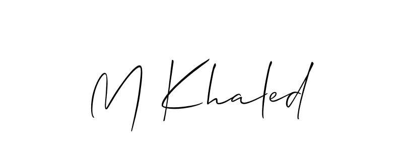 if you are searching for the best signature style for your name M Khaled. so please give up your signature search. here we have designed multiple signature styles  using Allison_Script. M Khaled signature style 2 images and pictures png