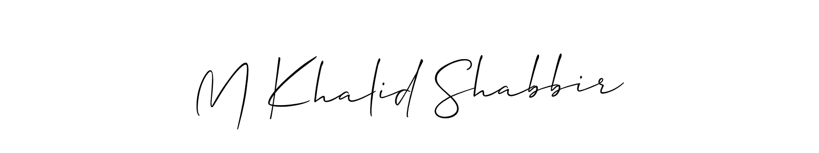You should practise on your own different ways (Allison_Script) to write your name (M Khalid Shabbir) in signature. don't let someone else do it for you. M Khalid Shabbir signature style 2 images and pictures png