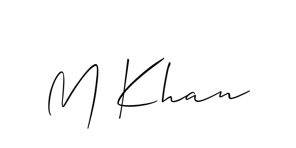 Make a beautiful signature design for name M Khan. With this signature (Allison_Script) style, you can create a handwritten signature for free. M Khan signature style 2 images and pictures png