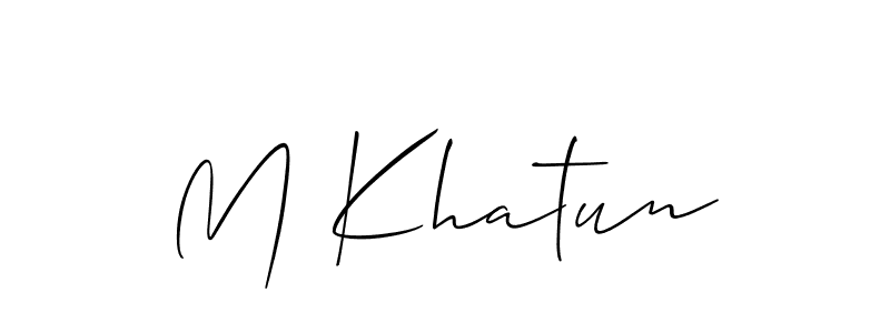 Create a beautiful signature design for name M Khatun. With this signature (Allison_Script) fonts, you can make a handwritten signature for free. M Khatun signature style 2 images and pictures png