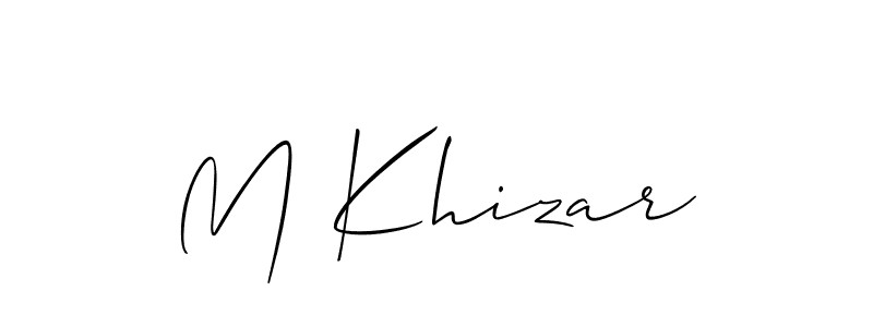 M Khizar stylish signature style. Best Handwritten Sign (Allison_Script) for my name. Handwritten Signature Collection Ideas for my name M Khizar. M Khizar signature style 2 images and pictures png