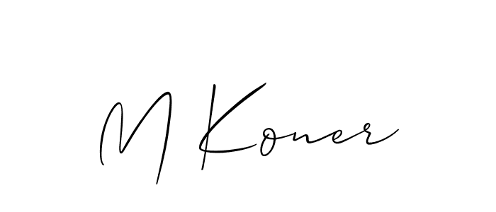 It looks lik you need a new signature style for name M Koner. Design unique handwritten (Allison_Script) signature with our free signature maker in just a few clicks. M Koner signature style 2 images and pictures png