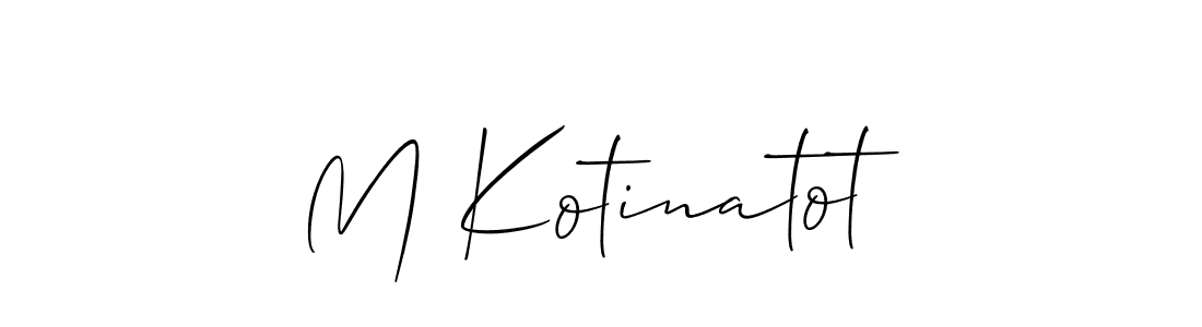 How to make M Kotinatot name signature. Use Allison_Script style for creating short signs online. This is the latest handwritten sign. M Kotinatot signature style 2 images and pictures png