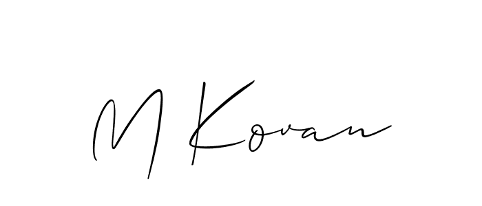 if you are searching for the best signature style for your name M Kovan. so please give up your signature search. here we have designed multiple signature styles  using Allison_Script. M Kovan signature style 2 images and pictures png